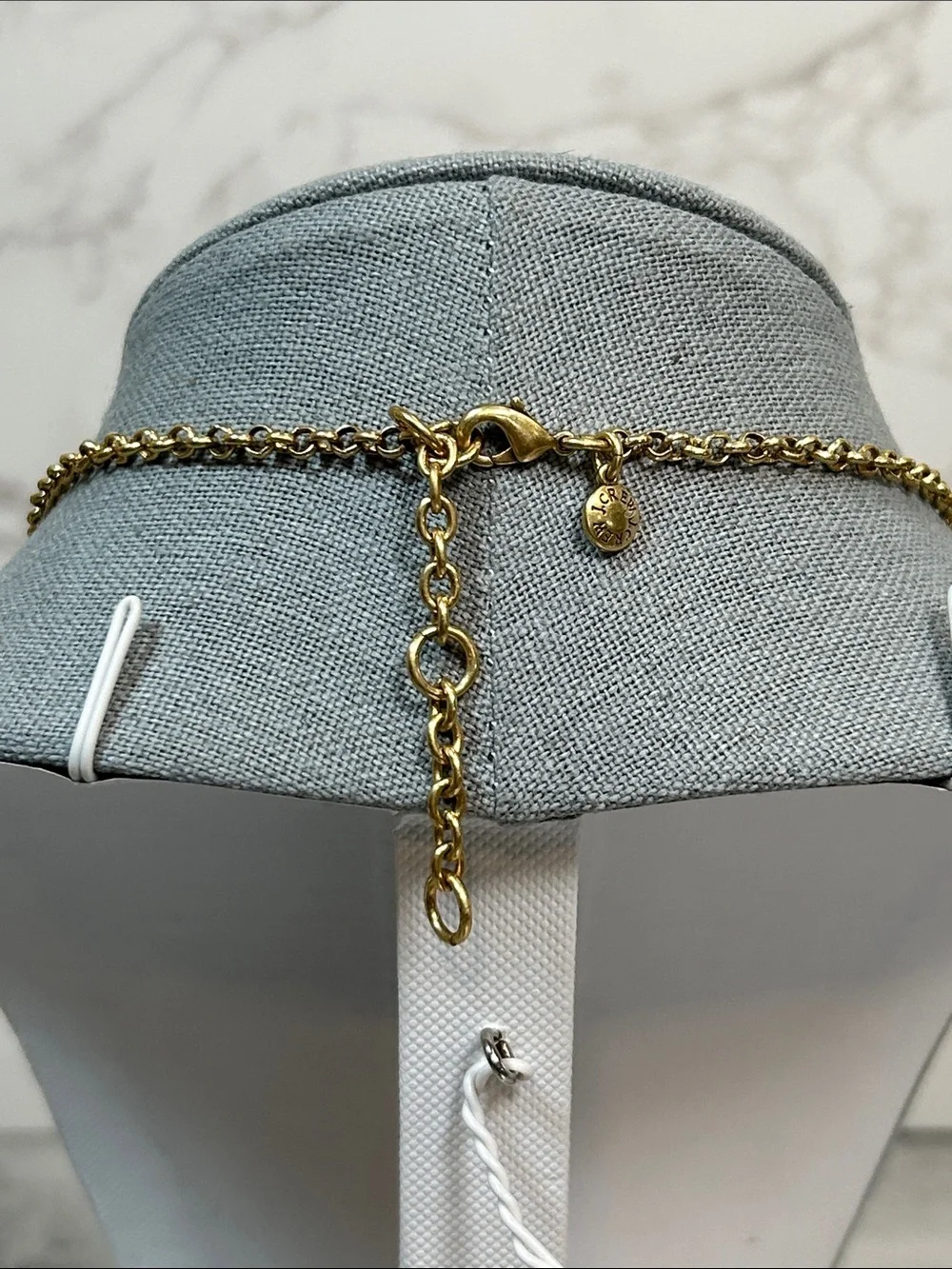 J. Crew Gold Chain Black Floral Statement Necklace
